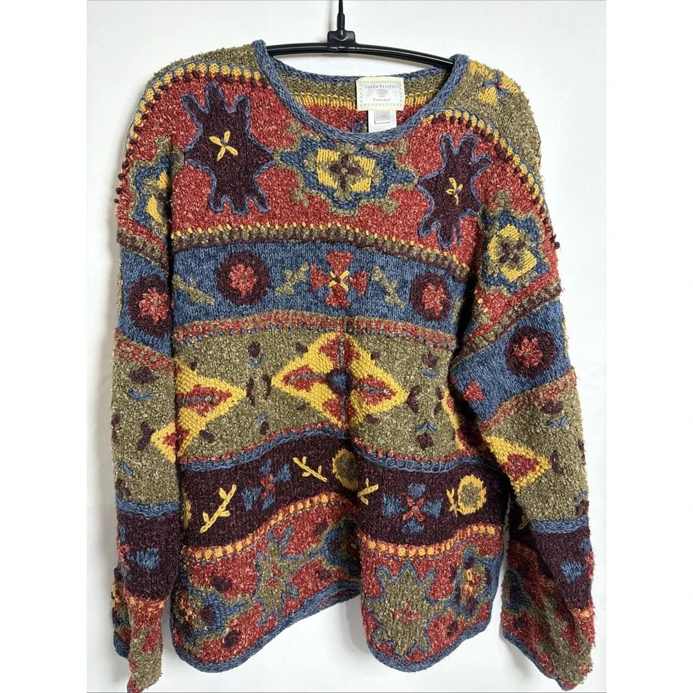 Vintage Susan Bristol Knit Floral Cardigan Size‎ PS Y2K 2000 Long Sleeve Warm